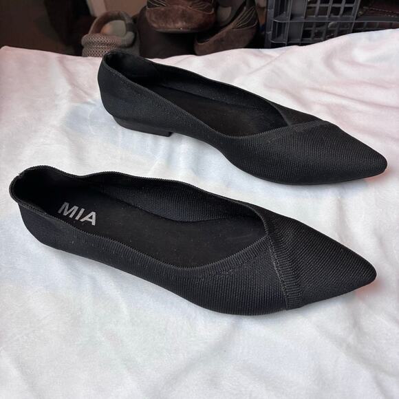 Mia Knit Flats Women's 8.5 Comfort Stretch Pointed Toe Office Casual Versatile - Picture 4 of 11
